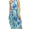 Asymmetrical Multi-Way Scarf Midi Dress