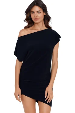 Bateau Asymmetrical Mini Dress