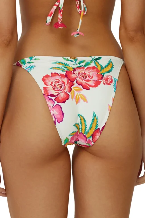 Embroidered Tie Side Brazilian Bikini Bottom