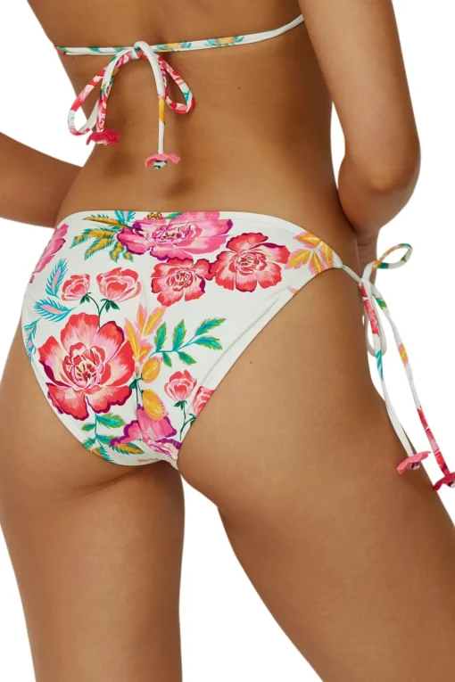 Embroidered Tie Side Hipster Bikini Bottom
