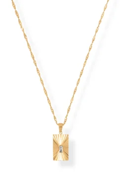 Fatima Sunburst Tag Necklace