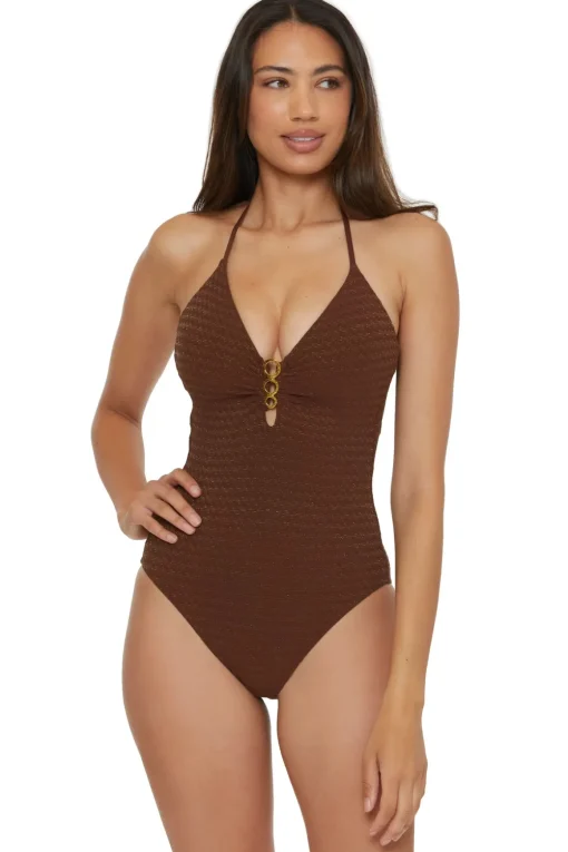 Glimmer Halter One Piece Swimsuit