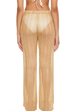 Golden Metallic Crochet Pants