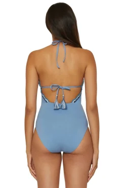 High Neck Plunge One Piece Swimsuit