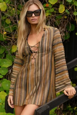 Lace-Up Crochet Tunic