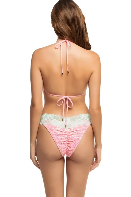 Lady Lace Sequin Sliding Triangle Bikini Top