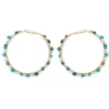 Large Stone Hoop Earrings