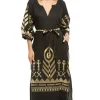 Metallic Embroidered Maxi Dress