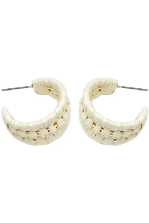 Mini Raffia Hoop Earrings
