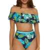 Off-The-Shoulder Ruffle Bandeau Bikini Top