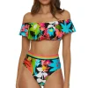Off-The-Shoulder Ruffle Bandeau Bikini Top