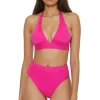 Pleated Halter Bikini Top
