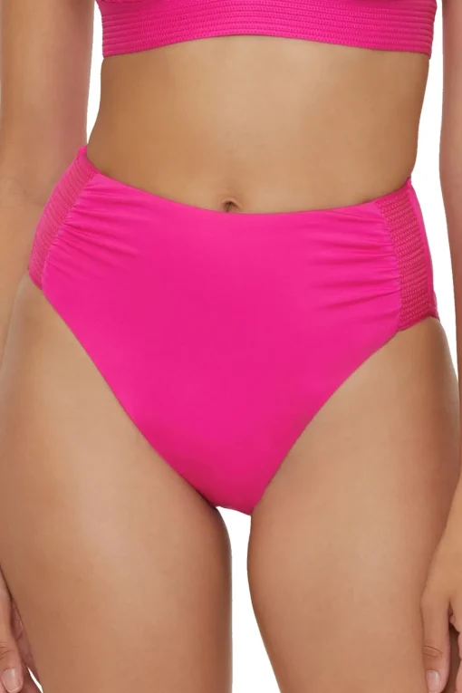 Pleated High Waist Bikini Bottom