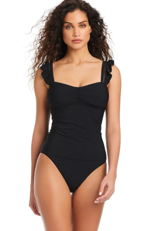 Ruffle Strap Tankini Top