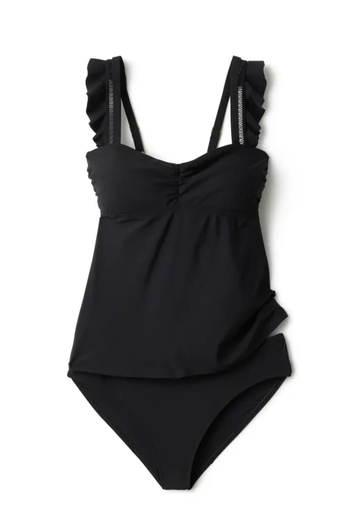 Ruffle Strap Tankini Top