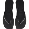 Square Metallic Flip Flops