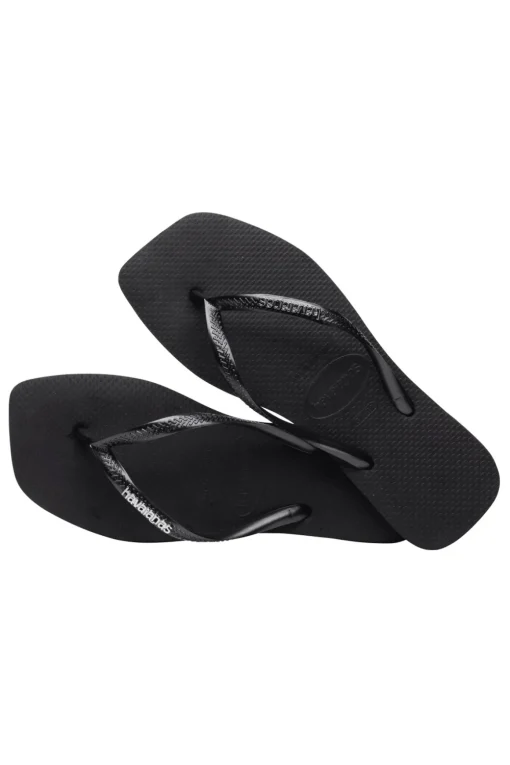 Square Metallic Flip Flops