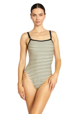 Square Neck One Piece Swimsuit