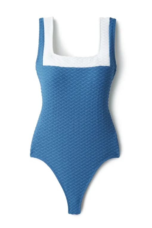 Textured One Piece Swimsuit