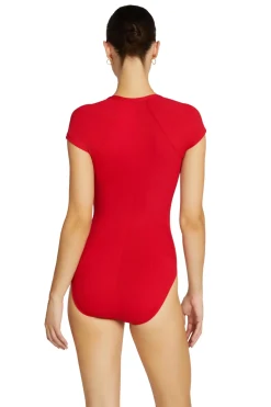 Amy Ribbed Raglan One Piece Swimsuit