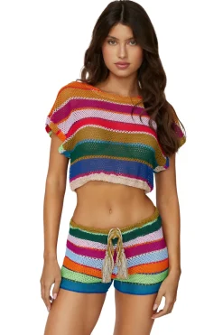 Calypso Renee Crochet Crop Top