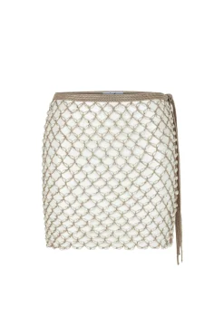 Crochet Pearl Beaded Mini Cover Skirt