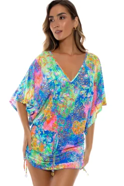 Deco Gardens V-Neck Mini Dress
