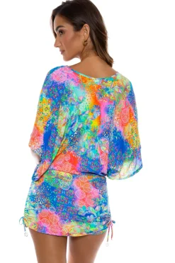Deco Gardens V-Neck Mini Dress