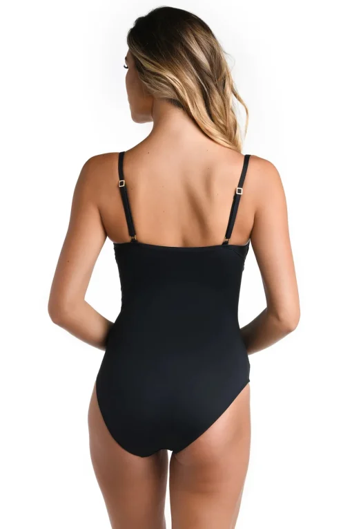Draped Front One Piece Swimsuit