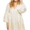 Embroidered Metallic Mini Dress