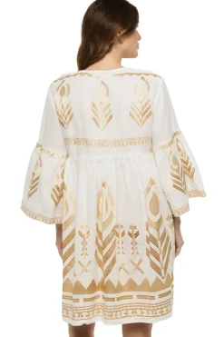 Embroidered Metallic Mini Dress