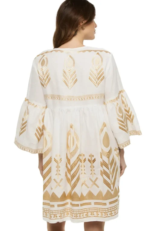 Embroidered Metallic Mini Dress