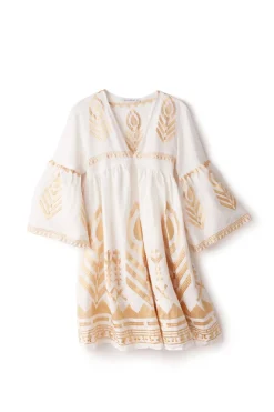 Embroidered Metallic Mini Dress