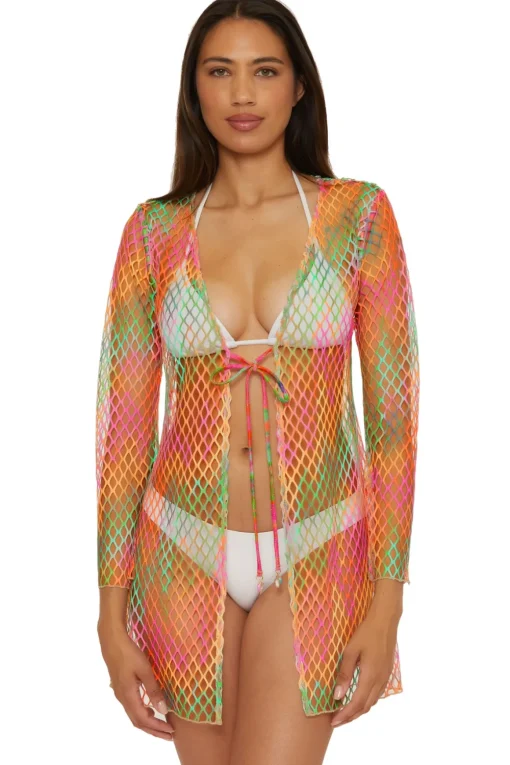Fishnet Long Sleeve Kimono