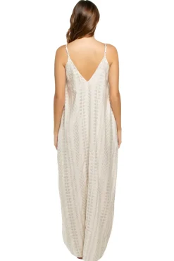 Geometric Metallic Maxi Bubble Dress