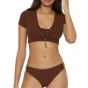 Glimmer Cap Sleeve Bikini Top