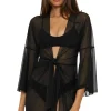 Mesh Tie Front Kimono