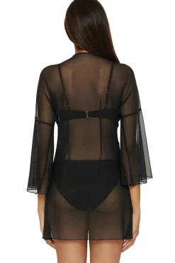 Mesh Tie Front Kimono