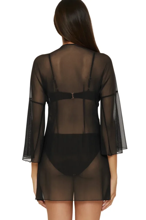 Mesh Tie Front Kimono