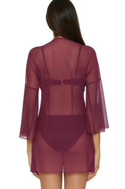 Mesh Tie Front Kimono