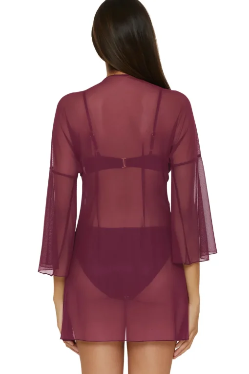 Mesh Tie Front Kimono