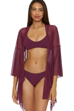 Mesh Tie Front Kimono
