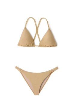Metallic Triangle Bikini Top