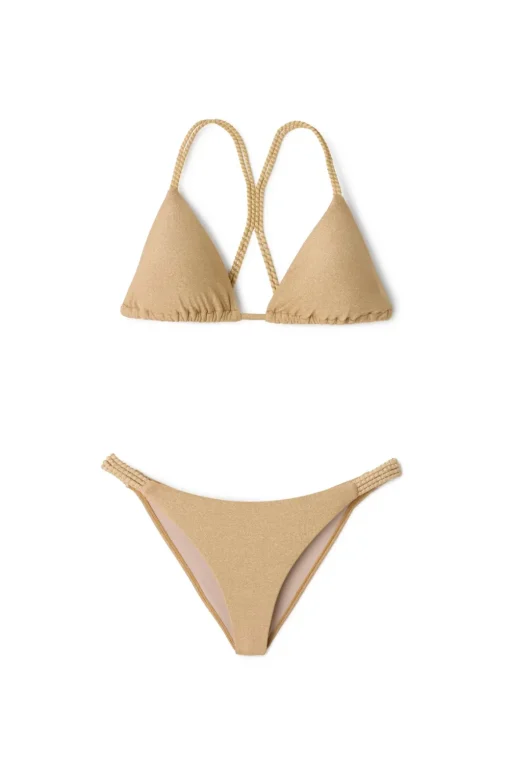 Metallic Triangle Bikini Top