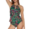 Mia High Neck X-Back Tankini Top