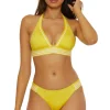 Pleated Halter Bikini Top