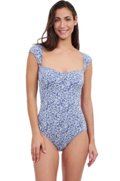 Plumeria Textured One Piece Swimsuit