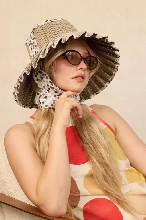 Polka Monochrome Luxe Ravello Hat