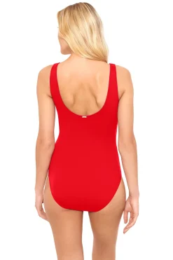 Ruffle Over The Shoulder One Piece Swimsuit