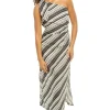 Sara Linen Asymmetrical Midi Dress